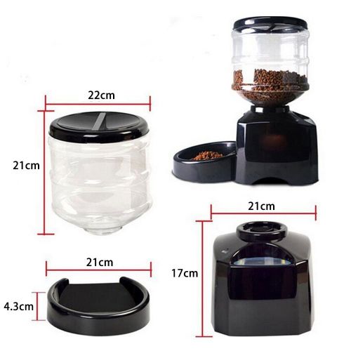  KOBWA 5.5L Automatic Timed Quantitative Pet Feeder with Voice Message Recording and LCD Screen, Timer Programmable 3 Meals a Day - for Dogs and Cats