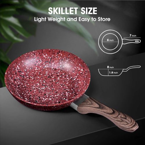  KOCH SYSTEME CS CSK 8 Nonstick Frying Pan - Frying Pan with Natural Textured Bakelite Handle, 100% APEO & PFOA-Free Granite Coating, Stone Earth Frying Pan and Skillet Cookware, Ideal for Self-Coo