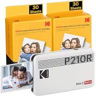 KODAK Mini 2 Retro 4PASS Portable Photo Printer (2.1x3.4 inches) Initial 8 Sheets + 60 Sheets Bundle, White