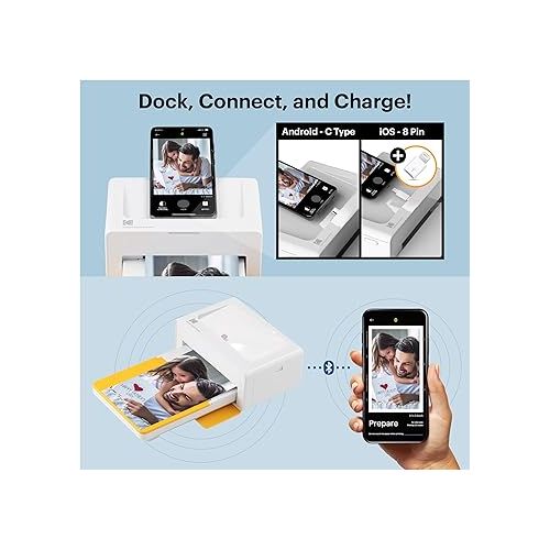  KODAK Dock Plus 4PASS Instant Photo Printer (4x6 inches) + 90 Sheets Bundle (10 Initial Sheets + 80 Sheet Pack)