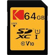 KODAK Premium Memory Card 64GB, 85MBs Read Speed, 25MBs Write Speed for Full HD Video and High-Resolution Pictures, Compatible with SDHC and SDXC Standards - EKMSD64GXC10K