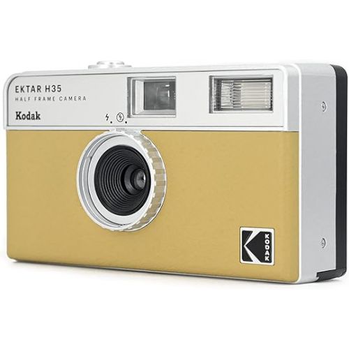  KODAK EKTAR H35 Half Frame Film Camera, 35mm, Reusable, Focus-Free, Lightweight, Easy-to-Use (Sand) (Film & AAA Battery are not Included)