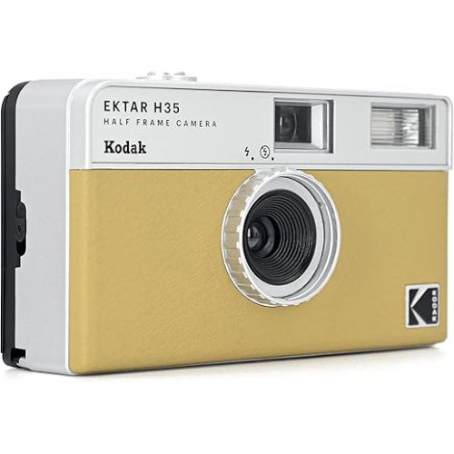  KODAK EKTAR H35 Half Frame Film Camera, 35mm, Reusable, Focus-Free, Lightweight, Easy-to-Use (Sand) (Film & AAA Battery are not Included)