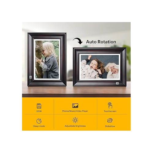  KODAK WiFi Digital Picture Frame, 1920 x 1200 HD Touchscreen Digital Photo Frame, 10.1 Inches Intelligent Electronic Picture Frame with 32 GB Memory