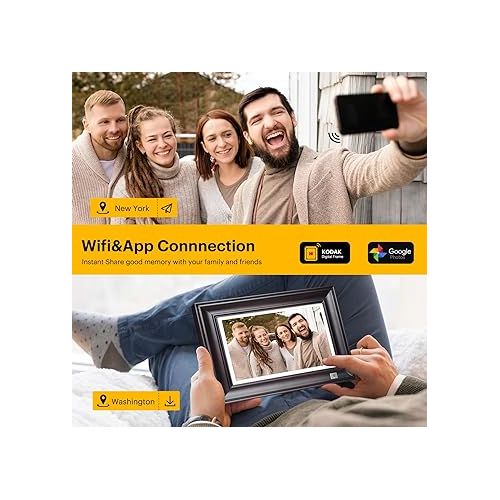  KODAK WiFi Digital Picture Frame, 1920 x 1200 HD Touchscreen Digital Photo Frame, 10.1 Inches Intelligent Electronic Picture Frame with 32 GB Memory