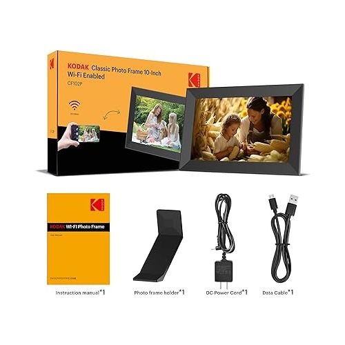  KODAK 10.1Inch WiFi Digital Picture Frame,1280x800 HD IPS Touch Screen, Electronic Smart Photo Frame with 32GB Memory, Auto-Rotate, Instantly Share Photos/Videos from Anywhere