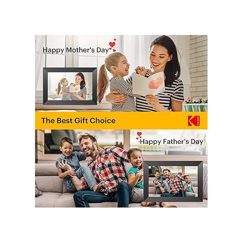  KODAK 10.1Inch WiFi Digital Picture Frame,1280x800 HD IPS Touch Screen, Electronic Smart Photo Frame with 32GB Memory, Auto-Rotate, Instantly Share Photos/Videos from Anywhere