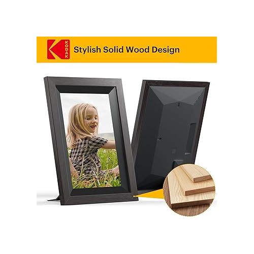  KODAK Digital Picture Frame, 32G10.1 Inch WiFi Digital Photo Frame 1280x800 HD IPS Touch Screen, Auto-Rotate, Share Photos and Videos via KODAK App, Gifts for Friends and Family
