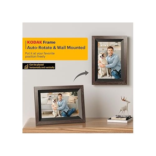  KODAK Digital Picture Frame, 32G10.1 Inch WiFi Digital Photo Frame 1280x800 HD IPS Touch Screen, Auto-Rotate, Share Photos and Videos via KODAK App, Gifts for Friends and Family