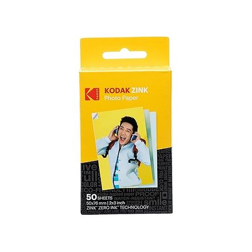  KODAK Step Instant Color Photo Printer with Bluetooth/NFC, Zink Technology (Pink) with Kodak 2