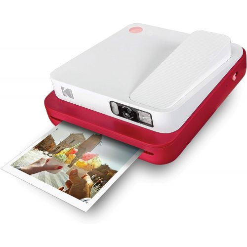  [아마존핫딜][아마존 핫딜] KODAK Smile Classic Digital Instant Camera with Bluetooth (Red) 16MP Pictures, 35 Prints Per Charge  Includes Starter Pack 3.5 x 4.25 Zink Photo Paper, Sticker Frames Edition