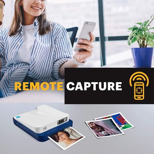  [아마존핫딜][아마존 핫딜] KODAK Smile Classic Digital Instant Camera with Bluetooth (Red) 16MP Pictures, 35 Prints Per Charge  Includes Starter Pack 3.5 x 4.25 Zink Photo Paper, Sticker Frames Edition