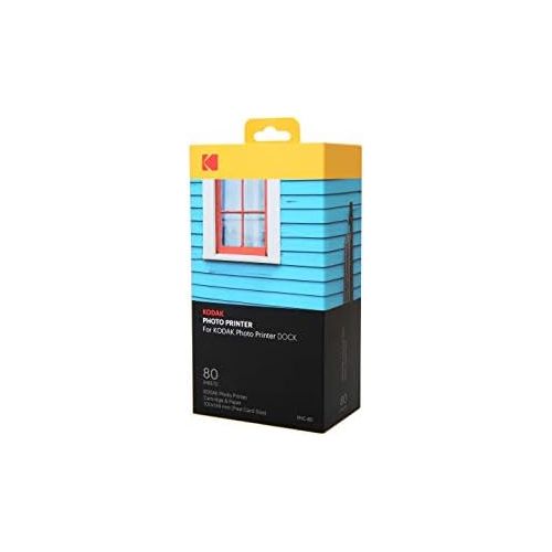  [아마존베스트]Kodak Dock & Wi-Fi Photo Printer Cartridge PHc  Cartridge Refill & Photo Paper- 80 Pack