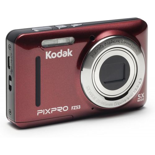  [아마존베스트]Kodak PIXPRO Friendly Zoom FZ53-RD 16MP Digital Camera with 5X Optical Zoom and 2.7 LCD Screen (Red)