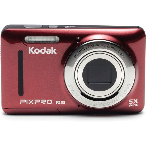  [아마존베스트]Kodak PIXPRO Friendly Zoom FZ53-RD 16MP Digital Camera with 5X Optical Zoom and 2.7 LCD Screen (Red)