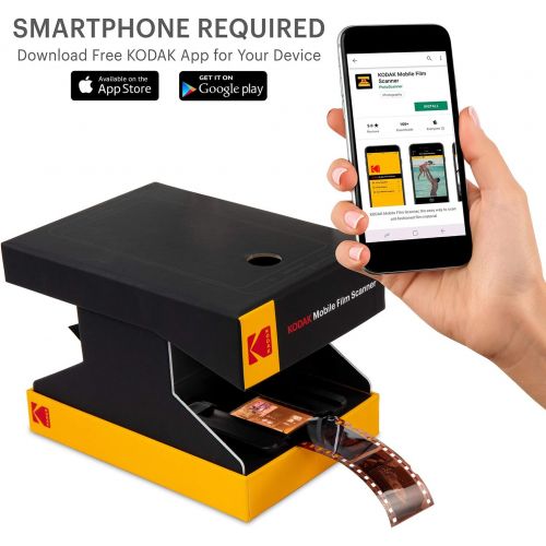  [아마존베스트]Kodak KODAK Mobile Film Scanner  Scan & Save Old 35mm Films & Slides w/Your Smartphone Camera  Portable, Collapsible Scanner w/Built-in LED Light & Free Mobile App for Scanning, Editin