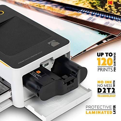  Kodak Dock & Wi-Fi Portable 4x6” Instant Photo Printer, Premium Quality Full Color Prints - Compatible w/iOS & Android Devices