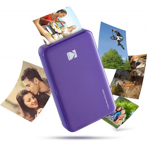  Kodak Mini 2 HD Wireless Portable Mobile Instant Photo Printer, Print Social Media Photos, Premium Quality Full Color Prints  Compatible w/iOS & Android Devices (Purple)