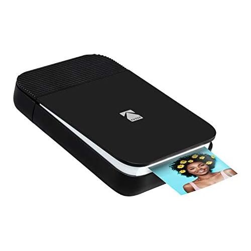  KODAK Smile Instant Digital Printer  Pop-Open Bluetooth Mini Printer for iPhone & Android  Edit, Print & Share 2x3 ZINK Photos w/FREE Smile App  Black/ White