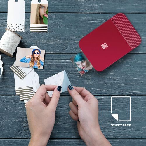  KODAK Smile Instant Digital Printer  Pop-Open Bluetooth Mini Printer for iPhone & Android  Edit, Print & Share 2x3 ZINK Photos w/FREE Smile App  Black/ White