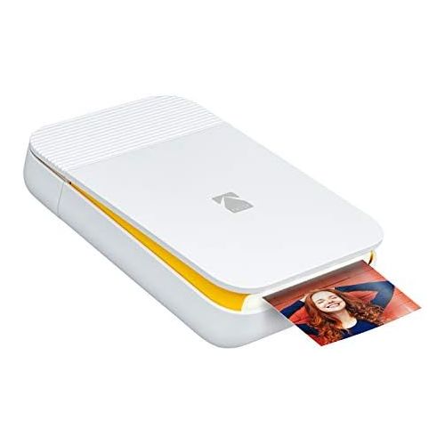  KODAK Smile Instant Digital Printer  Pop-Open Bluetooth Mini Printer for iPhone & Android  Edit, Print & Share 2x3 ZINK Photos w/FREE Smile App  White/ Yellow