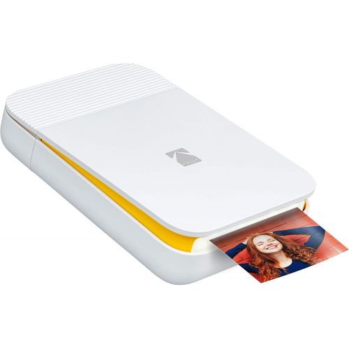  KODAK Smile Instant Digital Printer  Pop-Open Bluetooth Mini Printer for iPhone & Android  Edit, Print & Share 2x3 ZINK Photos w/FREE Smile App  White/ Yellow