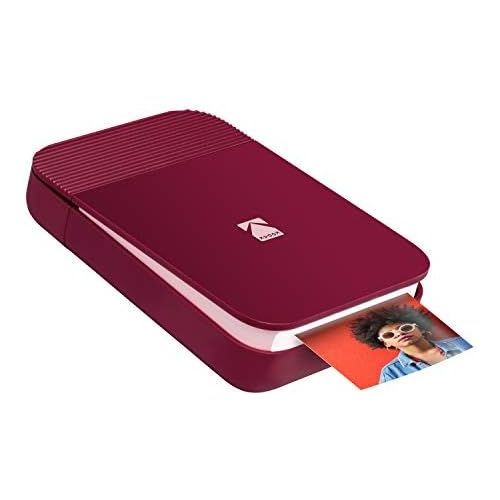  KODAK Smile Instant Digital Printer  Pop-Open Bluetooth Mini Printer for iPhone & Android  Edit, Print & Share 2x3 ZINK Photos w/FREE Smile App  Red