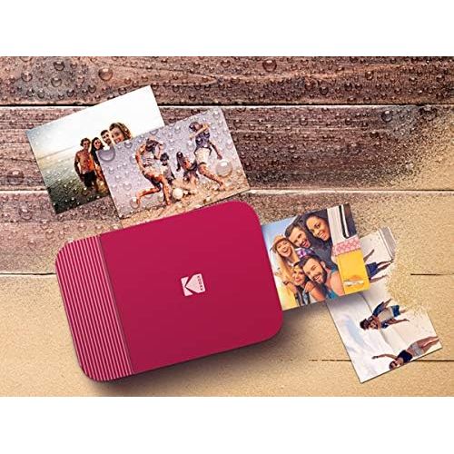  KODAK Smile Instant Digital Printer  Pop-Open Bluetooth Mini Printer for iPhone & Android  Edit, Print & Share 2x3 ZINK Photos w/FREE Smile App  Red