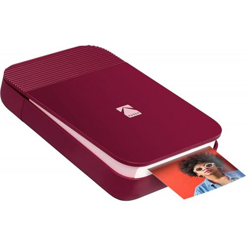  KODAK Smile Instant Digital Printer  Pop-Open Bluetooth Mini Printer for iPhone & Android  Edit, Print & Share 2x3 ZINK Photos w/FREE Smile App  Red