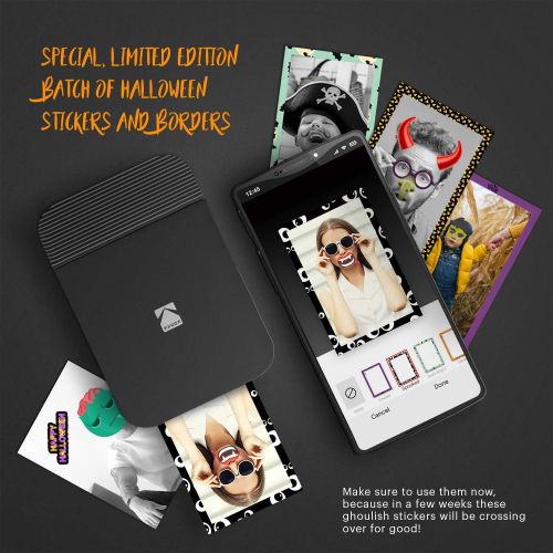  KODAK Smile Instant Digital Printer  Pop-Open Bluetooth Mini Printer for iPhone & Android  Edit, Print & Share 2x3 ZINK Photos w/FREE Smile App  Blue