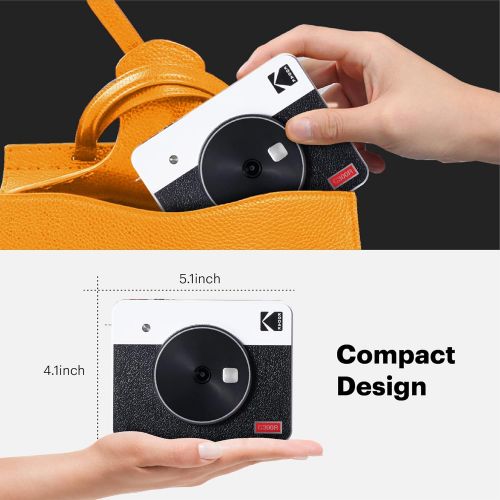  Kodak Mini Shot 3 Retro (60 Sheets) 3x3 2-in-1 Portable Wireless Instant Camera & Photo Printer, Compatible with iOS, Android & Bluetooth, Real Photo HD, 4PASS Technology & Laminat