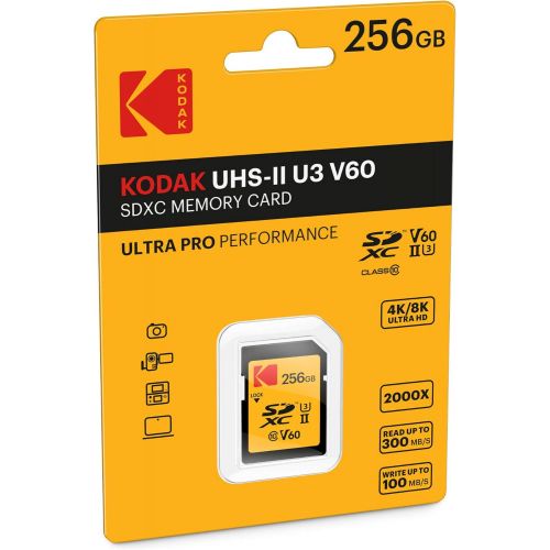  Kodak 256GB UHS-II U3 V60 Ultra Pro SDXC Memory Card