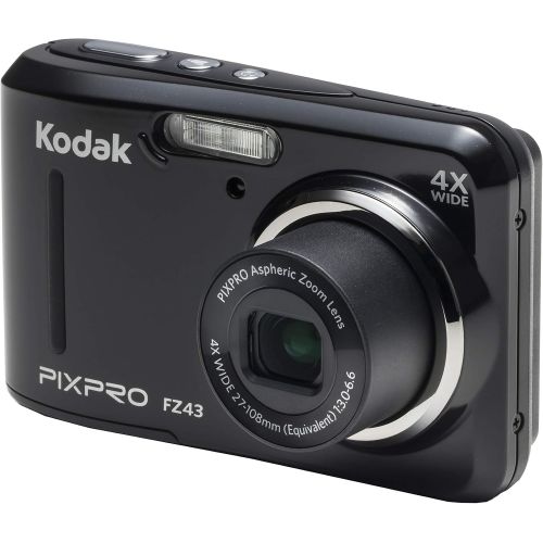  Kodak PIXPRO Friendly Zoom FZ43-BK 16MP Digital Camera with 4X Optical Zoom and 2.7 LCD Screen (Black)