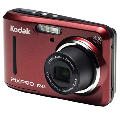  Kodak PIXPRO Friendly Zoom FZ43-RD 16MP Digital Camera with 4X Optical Zoom and 2.7 LCD Screen (Red)