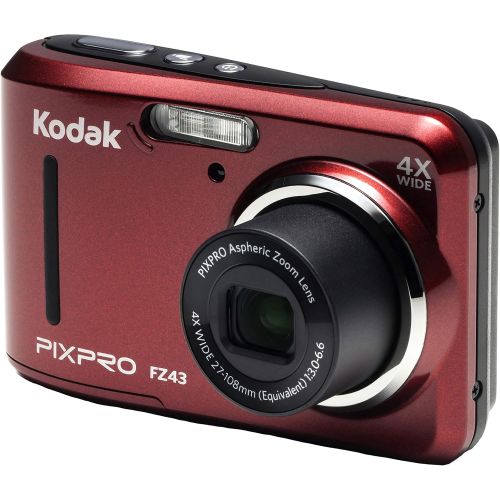  Kodak PIXPRO Friendly Zoom FZ43-RD 16MP Digital Camera with 4X Optical Zoom and 2.7 LCD Screen (Red)