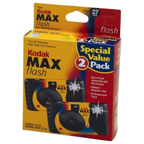  2 Kodak MAX 35mm Single Use Cameras with Flash