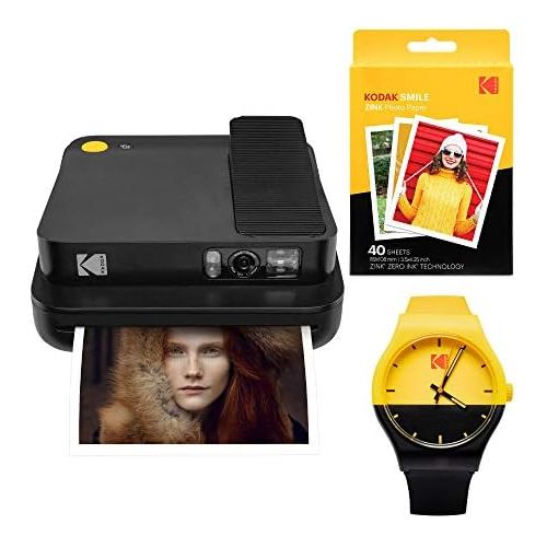  KODAK Smile Classic Digital Instant Camera with Bluetooth (Black) Watch Bundle