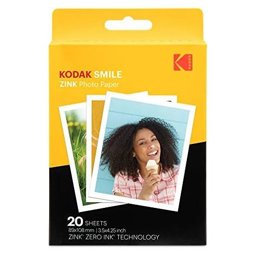  KODAK Smile Classic Digital Instant Camera with Bluetooth (Black) Starter Kit, Model:AMZRODCLASK6BK