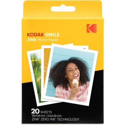  KODAK Smile Classic Digital Instant Camera with Bluetooth (Black) Starter Kit, Model:AMZRODCLASK6BK