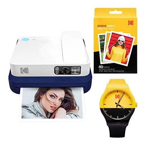  KODAK Smile Classic Digital Instant Camera with Bluetooth (Blue) Watch Bundle