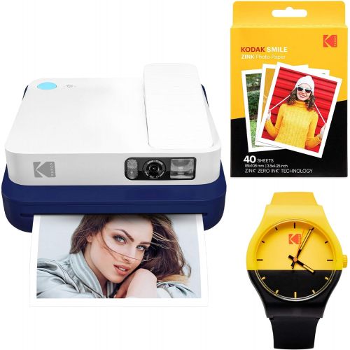  KODAK Smile Classic Digital Instant Camera with Bluetooth (Blue) Watch Bundle