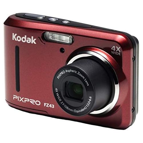  Kodak PIXPRO Friendly Zoom FZ43-RD 16MP Digital Camera with 4X Optical Zoom and 2.7 LCD Screen (Red)