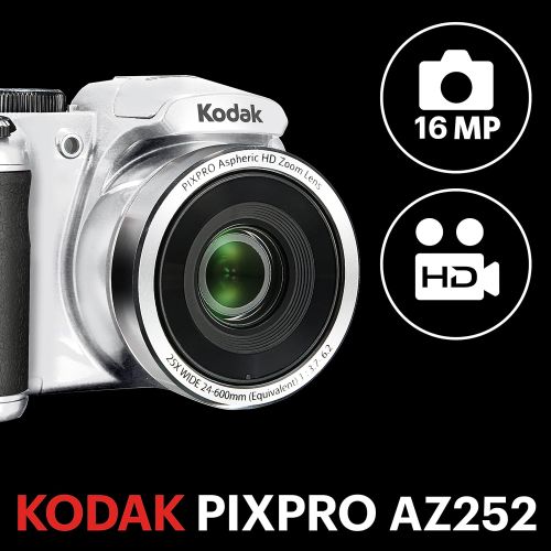  Kodak PIXPRO Astro Zoom AZ252-WH 16MP Digital Camera with 25X Optical Zoom and 3 LCD (White)