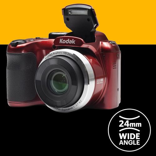  Kodak PIXPRO Astro Zoom AZ252-RD 16MP Digital Camera with 25X Optical Zoom and 3 LCD (Red)