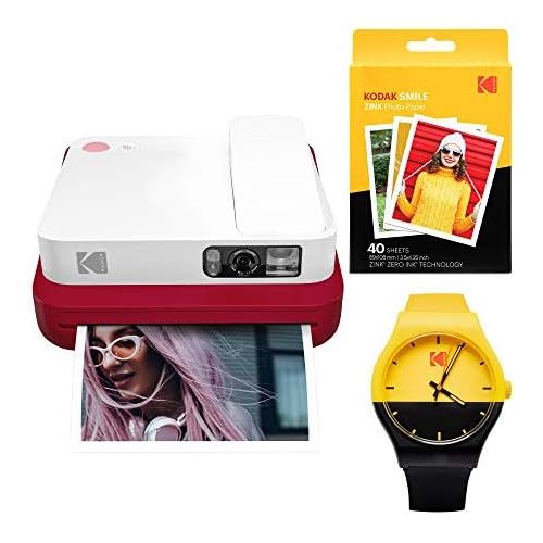  KODAK Smile Classic Digital Instant Camera with Bluetooth (Red) Watch Bundle