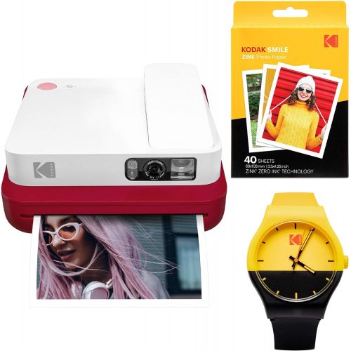  KODAK Smile Classic Digital Instant Camera with Bluetooth (Red) Watch Bundle