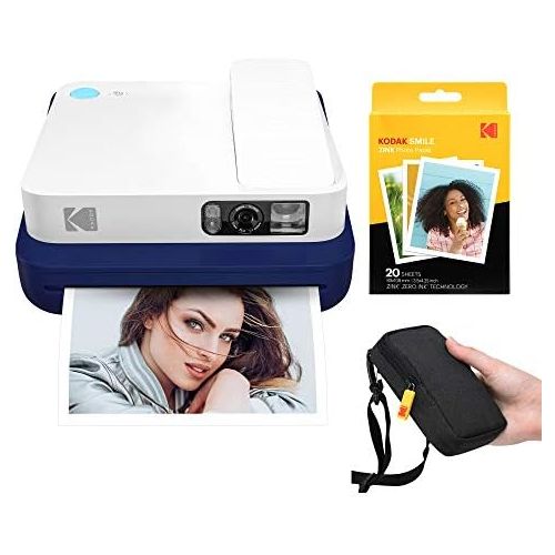  KODAK Smile Classic Digital Instant Camera with Bluetooth (Blue) Starter Kit