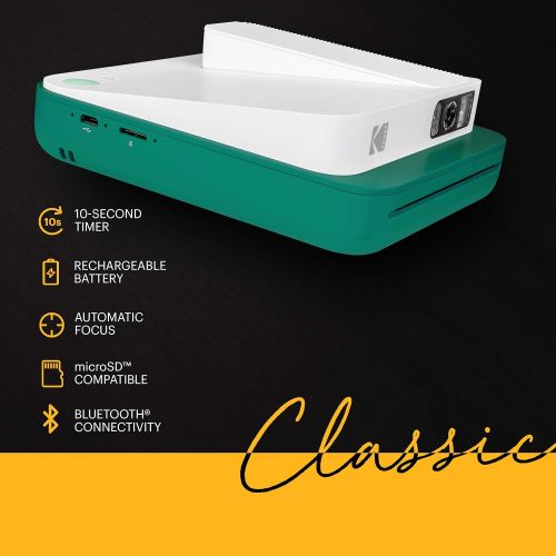 KODAK Smile Classic Digital Instant Camera with Bluetooth (Green) Starter Kit