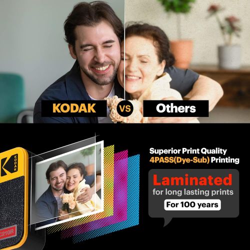  [무료배송] 코닥 미니 샷 2 레트로 카메라 Kodak Mini Shot 2 Retro Portable Wireless Instant Camera & Photo Printer, Compatible with iOS & Android and Bluetooth Devices, Real Photo (2.1x3.4) 4Pass Technology - Yellow