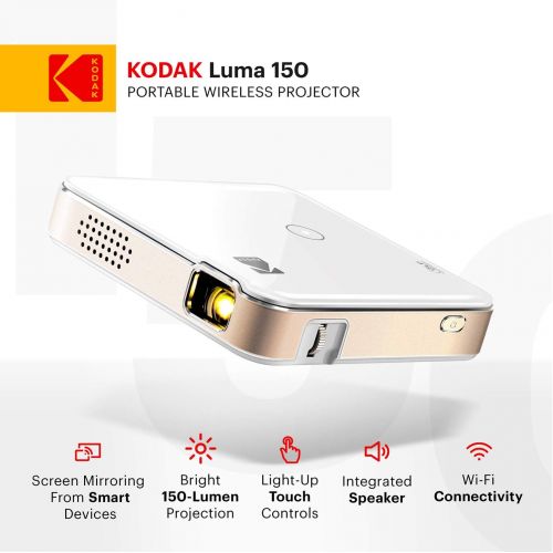  KODAK Luma 150 Pocket Projector Portable Movie Projector w/Built-in Speaker for Home & Office Produces Images Up to 150” - Includes Soft Case